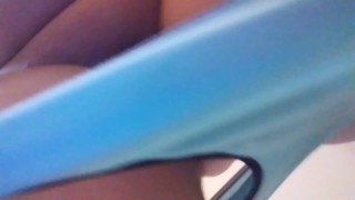 Chubby girls shows off pussy after cumming twice! 