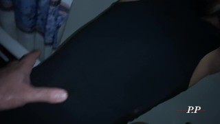 Step Brother fucks stepsister in the ass at night in the bathroom real