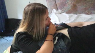 Hot Russian Girl Blowjob and get Cum in Mouth