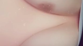 Big tit Goth girl flashes 