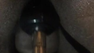 Creamy delicious cum all over my sex machine 