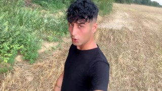 6 public places jerking in one day and big and far cumshot on a path EDGING