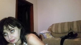 Young flooded with sperm mature Alina Tumanova face, hair and eyes