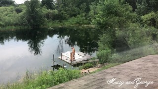Couple Making a Blowjob Video Outdoor Full Nude