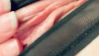 Cute redhead pussy in crotchless panties
