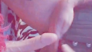 OILED UP BUSTY TATTED GIRL RIDES HER DILDO 