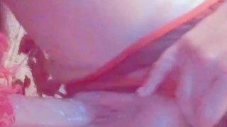 OILED UP BUSTY TATTED GIRL RIDES HER DILDO 
