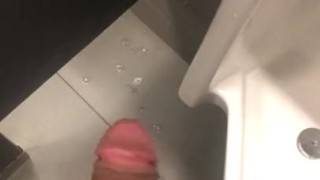 Restroom jerk with big cum