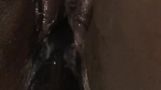 Tight fat pussy cums so hard toy slid out