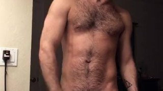 Anthoni Hardie stroking his big daddy cock and busting a huge load