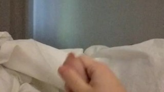 Small hot cock cums in slow motion