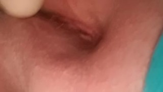 BBW fucks her tight pussy with dildo