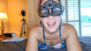 SEXY PETITE MILF IN LONG DRESS BENDS OVERS, TAKES YOUR COCK AND CUM