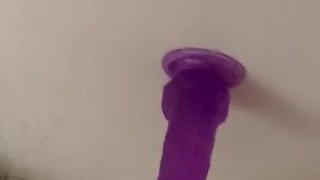 Fucking my dildo in the shower