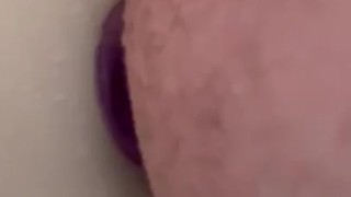Fucking my dildo in the shower