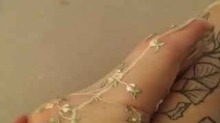 Cute socks on tiny chubby feet