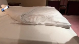 Male dress shoes, nikes, globes and white socks shoeplay in a nice hotel