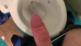 I was trying to have a wee but my cock gone hard and i couldn’t make it :)