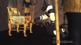 Anubis the god of death fucks a young egyptian in his temple