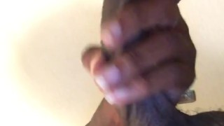 Rubbing my fat cock 