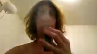 Topless Transgirl Laying Down Some Vape Fog