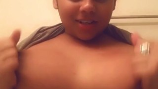 Watch me play and suck on my tits daddy