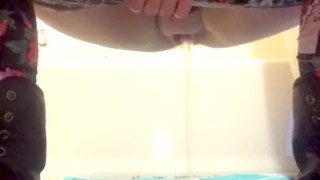 Soaking the towel with my piss 