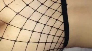 Black cock training sessions - Thick teen In fishnets pulls away