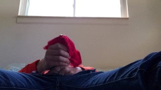 Jerking with panties!
