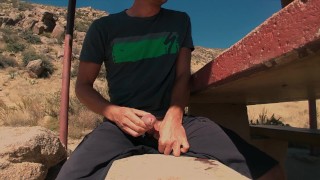 Leaving my cum on a public picnic table