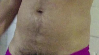 trying ON Girlfriends UNDERWEAR while she's in bed