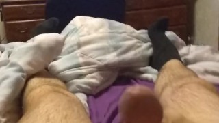 Daddy jerks his hard cock and moans for you (Cumshot)