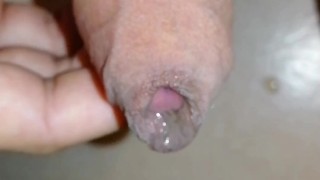 Short foreskin, spit play video, rolling back my foreskin feels so good!