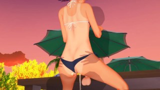 Uruka Takemoto at the Beach - We Never Learn / Bokuben - 3D Hentai