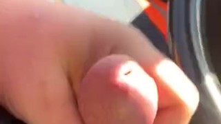 Jacking off in a tow truck !