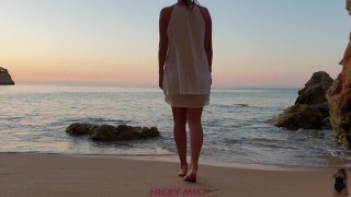 Swallow his cum at beach - Nicky Mist