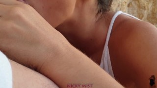 Swallow his cum at beach - Nicky Mist