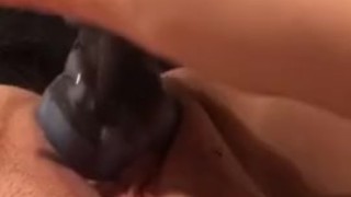 Fucking and Sucking Knotted Dildo