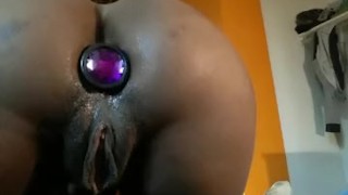 ebony anal and pussy play 