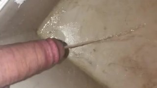 Long Morning Pee in the Utility Sink