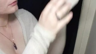 Pregnant wife sucks and fucks dildo
