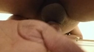 I just wanted to tease it! Big dick tranny loves to squeeze hard