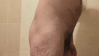 Taking a shower 