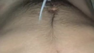 Hairy dick cums hard