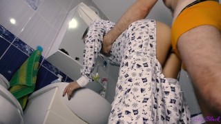 Quickie With Petite In Pajamas In The Bathroom - Letty Black