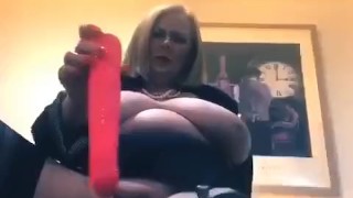 Annabel’s bright pink bra & rampant rabbit 