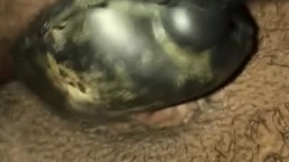 Bbw uses make-shift vibrator to squirt and cum