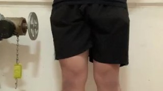 Caged Chinese college student masturbation in staircase