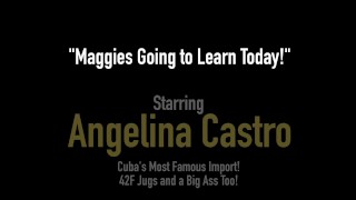 BBW Teacher Angelina Castro & Maggie Green Titty Fuck A Cock