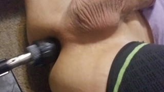 Sissy femboy gets fucked and cums on herself